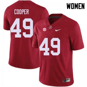NCAA Women's Alabama Crimson Tide #49 William Cooper Stitched College 2018 Nike Authentic Red Football Jersey MV17P83VJ